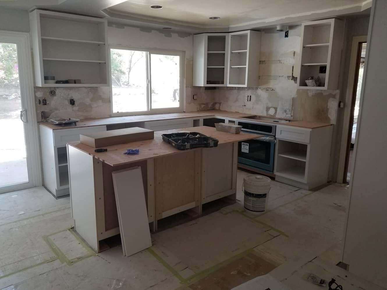 Kitchen remodel — cabinets installed